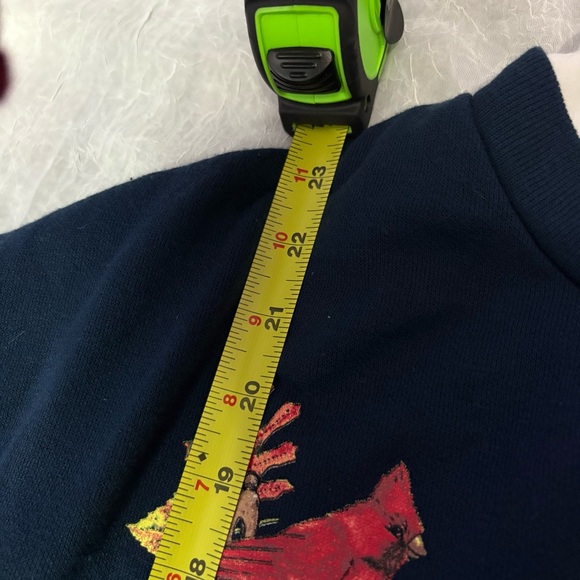 Basic Editions vintage Dark Blue Turtleneck fall style with kitten and birds - Picture 8 of 10